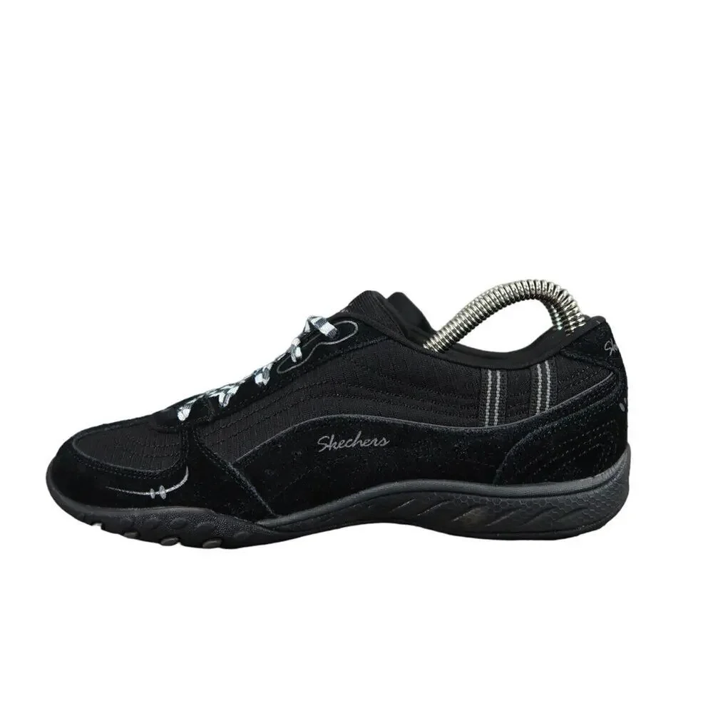 Skechers Shoes Womens 7 Sneaker Lifestyle Comfort Relaxed Fit Breathe Easy Black